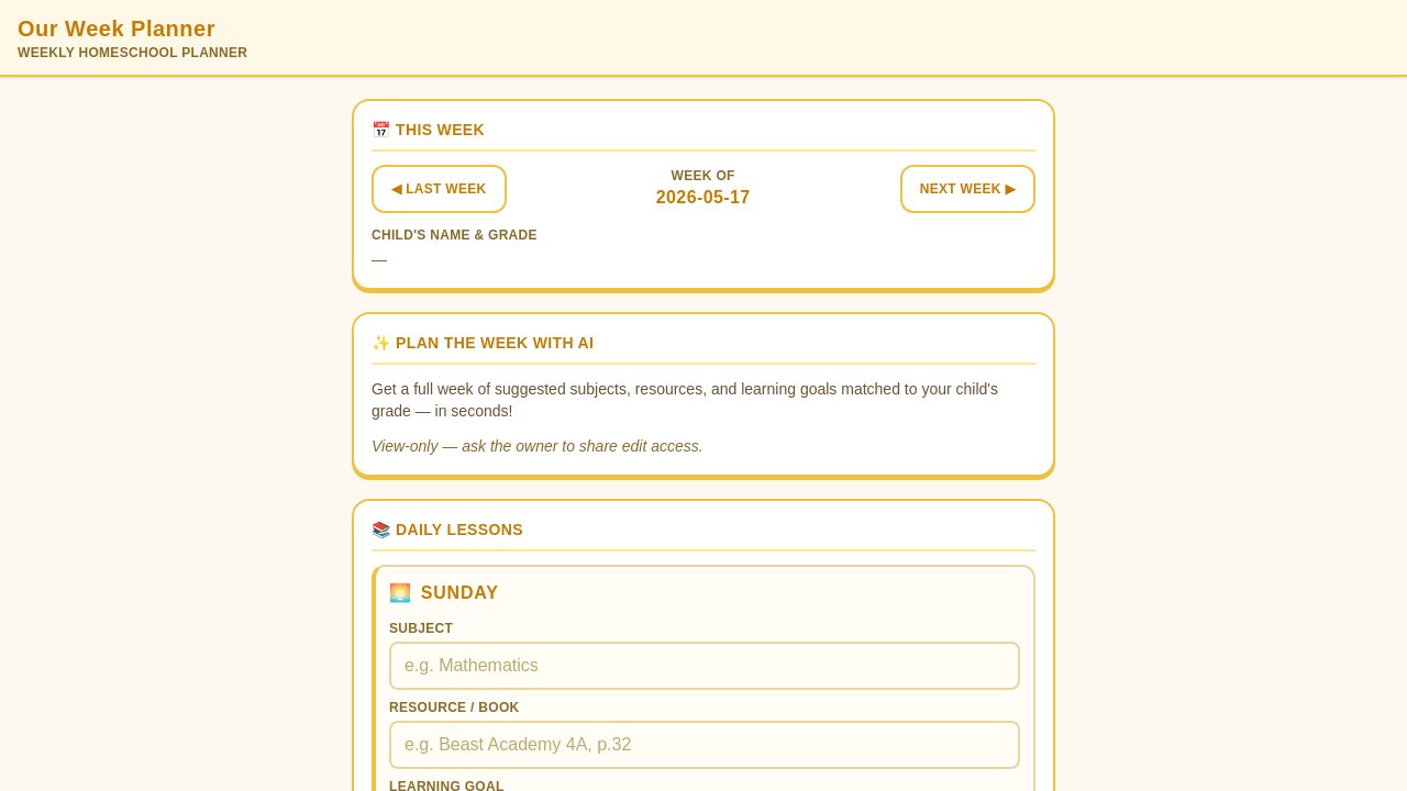Week Planner